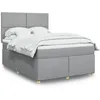Image de vidaXL Sommier Ã  lattes de lit avec matelas Gris clair 140x190cm Tissu