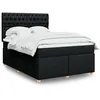 Image de vidaXL Sommier Ã  lattes de lit avec matelas Noir 140x190 cm Tissu