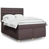 Image de vidaXL Sommier Ã  lattes de lit avec matelas Marron foncÃ© 140x200 cm