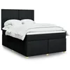 Image de vidaXL Sommier Ã  lattes de lit avec matelas Noir 160x200 cm Tissu