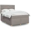 Image de vidaXL Sommier Ã  lattes de lit avec matelas Taupe 160x200 cm Tissu