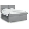 Image de vidaXL Sommier Ã  lattes de lit avec matelas Gris clair 180x200cm Tissu
