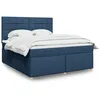 Image de vidaXL Sommier Ã  lattes de lit avec matelas Bleu 180x200 cm Tissu