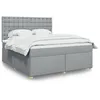 Image de vidaXL Sommier Ã  lattes de lit avec matelas Gris clair 180x200cm Tissu