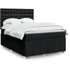 Image de vidaXL Sommier Ã  lattes de lit avec matelas Noir 140x190 cm Tissu