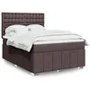 Image de vidaXL Sommier Ã  lattes de lit avec matelas Marron foncÃ© 140x200 cm
