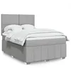 Image de vidaXL Sommier Ã  lattes de lit avec matelas Gris clair 160x200cm Tissu