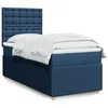 Image de vidaXL Sommier Ã  lattes de lit avec matelas Bleu 80x200 cm Tissu