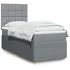 Image de vidaXL Sommier Ã  lattes de lit et matelas Gris clair 90x190 cm Tissu