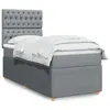 Image de vidaXL Sommier Ã  lattes de lit et matelas Gris clair 90x190 cm Tissu