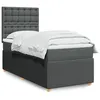 Image de vidaXL Sommier Ã  lattes de lit et matelas Gris foncÃ© 90x190 cm Tissu