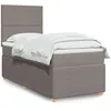 Image de vidaXL Sommier Ã  lattes de lit avec matelas Taupe 90x200 cm Tissu