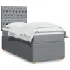 Image de vidaXL Sommier Ã  lattes de lit avec matelas Gris clair 90x200 cm Tissu
