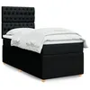Image de vidaXL Sommier Ã  lattes de lit avec matelas Noir 90x200 cm Tissu