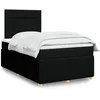 Image de vidaXL Sommier Ã  lattes de lit avec matelas Noir 120x200 cm Tissu
