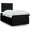 Image de vidaXL Sommier Ã  lattes de lit avec matelas Noir 120x200 cm Tissu