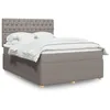 Image de vidaXL Sommier Ã  lattes de lit avec matelas Taupe 140x200 cm Tissu