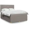 Image de vidaXL Sommier Ã  lattes de lit avec matelas Taupe 160x200 cm Tissu