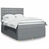Image de vidaXL Sommier Ã  lattes de lit avec matelas Gris clair 160x200cm Tissu