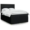 Image de vidaXL Sommier Ã  lattes de lit avec matelas Noir 160x200 cm Tissu