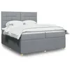 Image de vidaXL Sommier Ã  lattes de lit avec matelas Gris clair 200x200cm Tissu