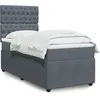 Image de vidaXL Sommier Ã  lattes de lit et matelas Gris foncÃ© 80x200 cm Velours