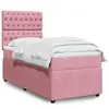 Image de vidaXL Sommier Ã  lattes de lit et matelas Rose 80x200 cm Velours