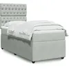 Image de vidaXL Sommier Ã  lattes de lit et matelas Gris clair 90x190 cm Velours