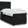 Image de vidaXL Sommier Ã  lattes de lit avec matelas Noir 90x190 cm Velours