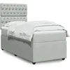Image de vidaXL Sommier Ã  lattes de lit et matelas Gris clair 90x200 cm Velours