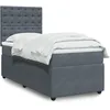 Image de vidaXL Sommier Ã  lattes de lit et matelas Gris foncÃ© 90x200 cm Velours
