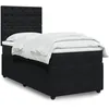 Image de vidaXL Sommier Ã  lattes de lit avec matelas Noir 90x200 cm Velours
