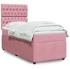 Image de vidaXL Sommier Ã  lattes de lit avec matelas Rose 100x200 cm Velours