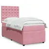 Image de vidaXL Sommier Ã  lattes de lit avec matelas Rose 100x200 cm Velours
