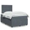 Image de vidaXL Sommier Ã  lattes de lit et matelas Gris foncÃ© 120x200cm Velours