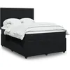 Image de vidaXL Sommier Ã  lattes de lit avec matelas Noir 140x190 cm Velours