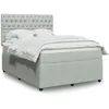 Image de vidaXL Sommier Ã  lattes de lit et matelas Gris clair 140x190cm Velours