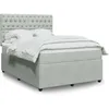 Image de vidaXL Sommier Ã  lattes de lit et matelas Gris clair 140x200cm Velours