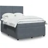 Image de vidaXL Sommier Ã  lattes de lit et matelas Gris foncÃ© 160x200cm Velours