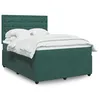 Image de vidaXL Sommier Ã  lattes de lit et matelas Vert foncÃ© 160x200cm Velours
