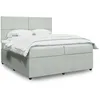 Image de vidaXL Sommier Ã  lattes de lit et matelas Gris clair 200x200cm Velours