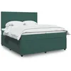 Image de vidaXL Sommier Ã  lattes de lit et matelas Vert foncÃ© 200x200cm Velours