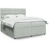 Image de vidaXL Sommier Ã  lattes de lit et matelas Gris clair 200x200cm Velours