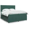 Image de vidaXL Sommier Ã  lattes de lit et matelas Vert foncÃ© 200x200cm Velours