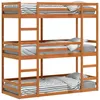 Image de vidaXL Lit superposÃ© triple marron cire 75x190 cm bois de pin massif