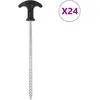 Image de Vidaxl Piquets De Tente 24 Pcs 20 Cm Ã7 Mm Acier GalvanisÃ©