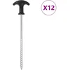 Image de Vidaxl Piquets De Tente 12 Pcs 20 Cm Ã7 Mm Acier GalvanisÃ©