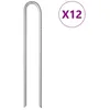 Image de Vidaxl Piquets De Tente 12pcs En Forme De U 37cm Ã10mm Acier GalvanisÃ©