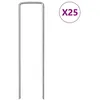 Image de Vidaxl Piquets De Sol En Forme De U 25 Pcs 15x3,5 Cm Acier GalvanisÃ©
