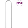 Image de Vidaxl Piquets De Sol En Forme De U 50 Pcs 15x3,5 Cm Acier GalvanisÃ©